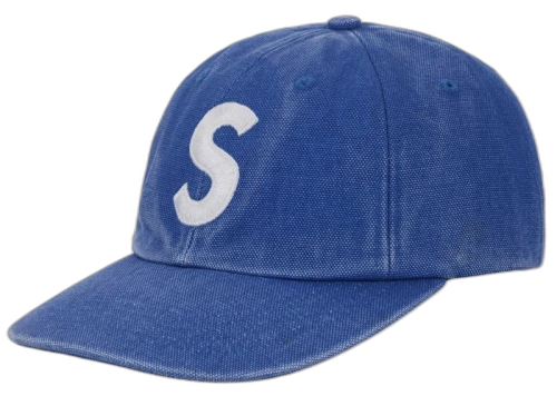 Supreme Pigment Coated Canvas S Logo 6-Panel Blue