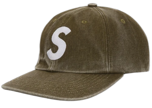 Supreme Pigment Coated Canvas S Logo 6-Panel Brown