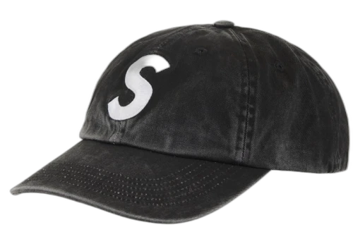 Supreme Pigment Coated S Logo 6-Panel Black