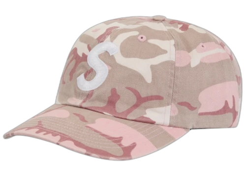 Supreme Pigment Coated S Logo 6-Panel Pink Camo