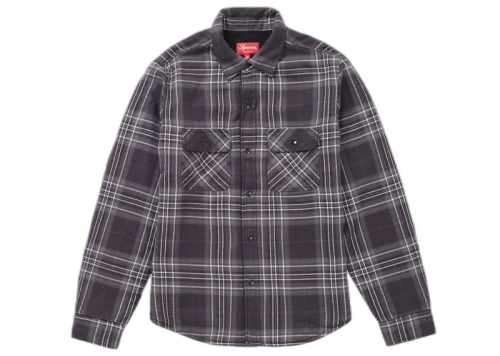 Supreme Pile Lined Plaid Flannel Shirt Black