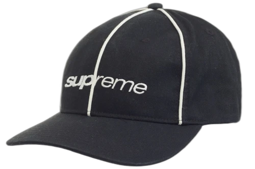 Supreme Piping 6-Panel (FW22) Black
