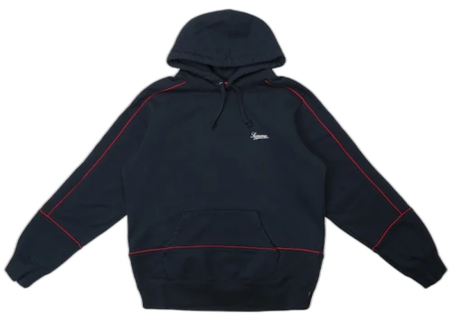 Supreme Piping Hooded Sweatshirt Navy
