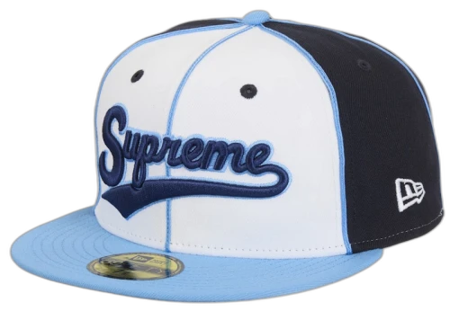 Supreme x New Era Piping Script Logo Cap Navy