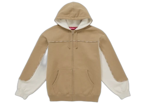 Supreme Piping Zip Up Hooded Sweatshirt Brown