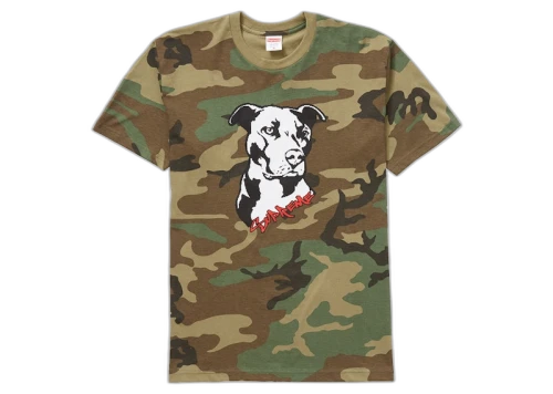 Supreme Pitbull Tee Woodland Camo