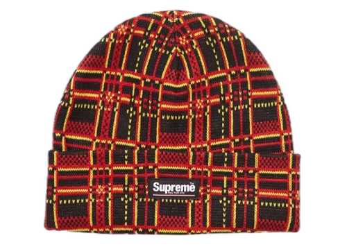 Supreme Plaid Beanie Black