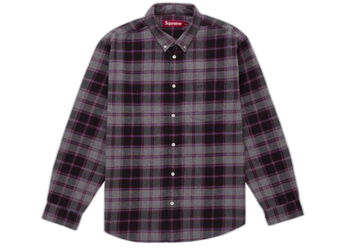 Supreme Plaid Flannel Shirt (FW25) Black
