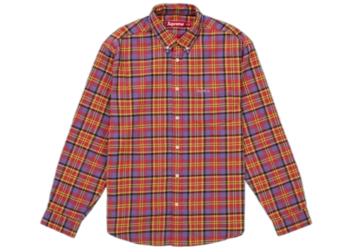 Supreme Plaid Flannel Shirt (FW25) Orange