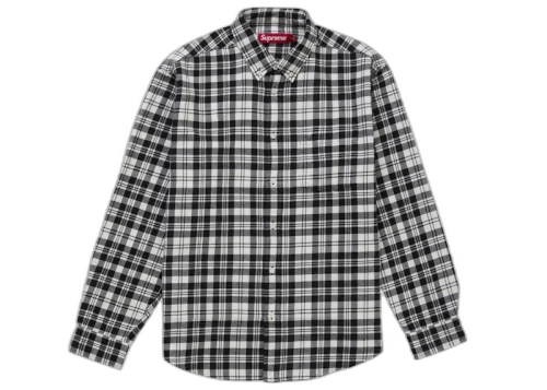 Supreme Plaid Flannel Shirt (FW25) White