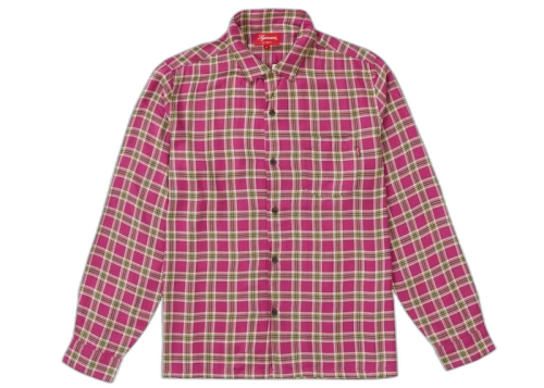 Supreme Plaid Rayon Shirt Magenta