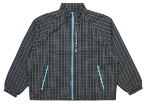 Supreme Plaid Track Jacket Navy