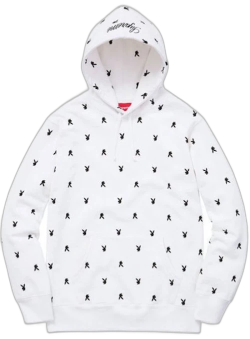 Supreme Playboy Hooded Sweatshirt Off White