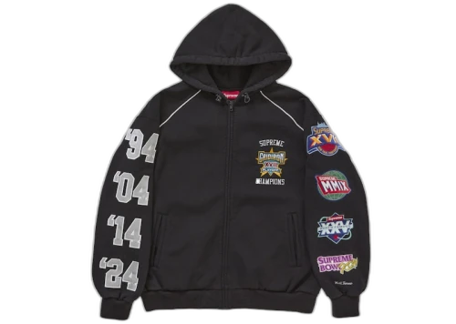 Supreme Playoffs Zip Up Hooded Sweatshirt Black