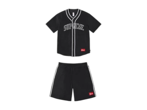 Supreme Polartec Baseball Jersey & Short Set Black