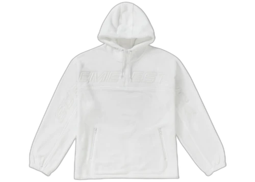 Supreme Polartec Half Zip Hooded Sweatshirt White