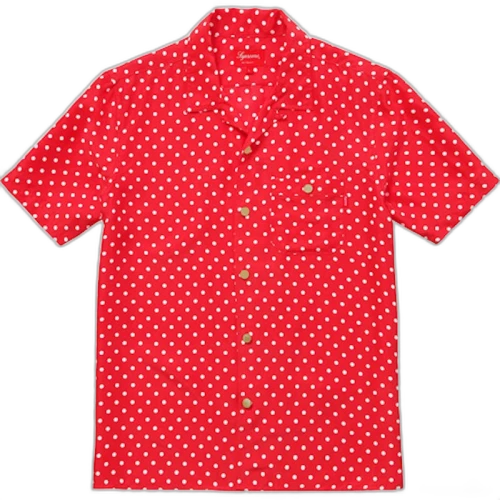 Supreme Polka Dot Silk Shirt Red