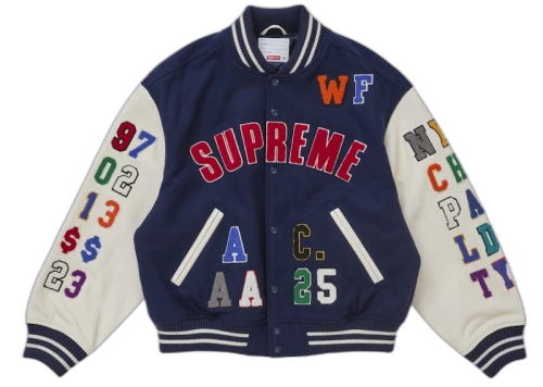 Supreme Praises Varsity Jacket Navy