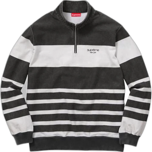 Supreme Printed Stripe Half Zip Sweat Black