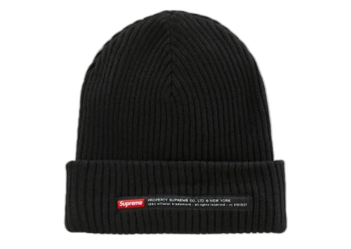 Supreme Property Label Beanie Black