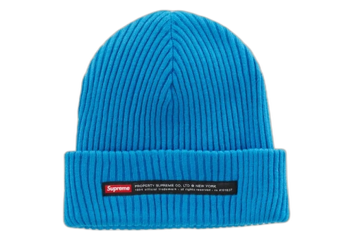 Supreme Property Label Beanie Bright Blue