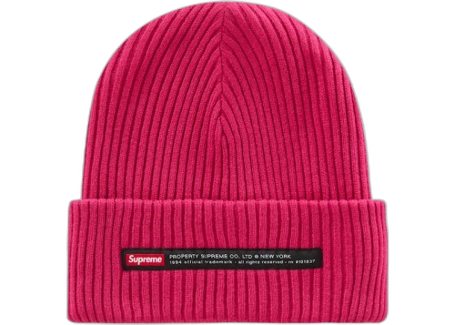Supreme Property Label Beanie Magenta