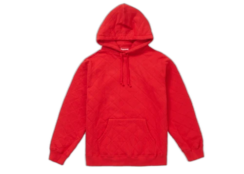 Supreme Quilted Hooded Sweatshirt Red