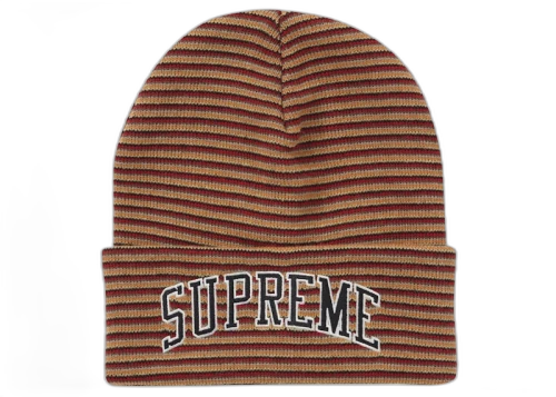 Supreme Rainbow Stripe Beanie Orange