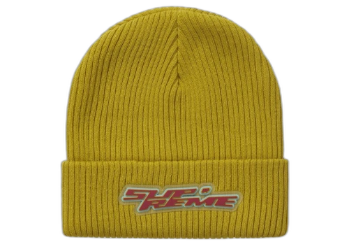 Supreme Raised Logo Patch Beanie Mustard
