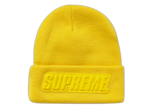 Supreme Raised Patent Logo Beanie Gold