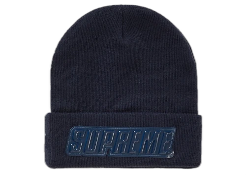 Supreme Raised Patent Logo Beanie Navy