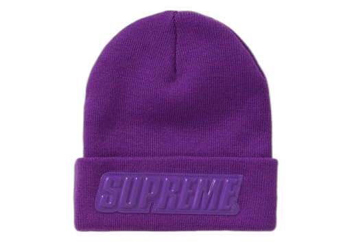 Supreme Raised Patent Logo Beanie Purple