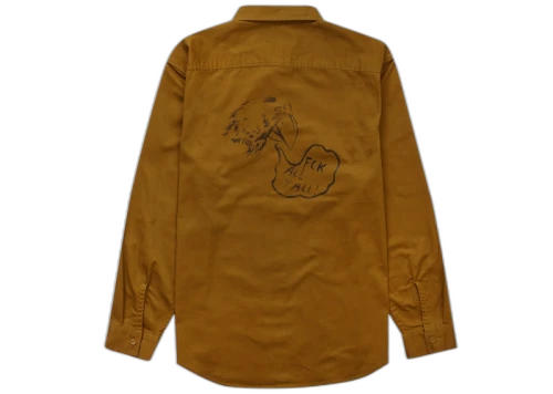 Supreme Raymond Pettibon Work Shirt Washed Brown