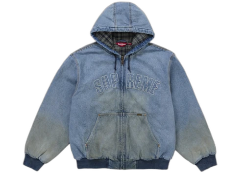 Supreme Reflective Arc Hooded Work Jacket Denim