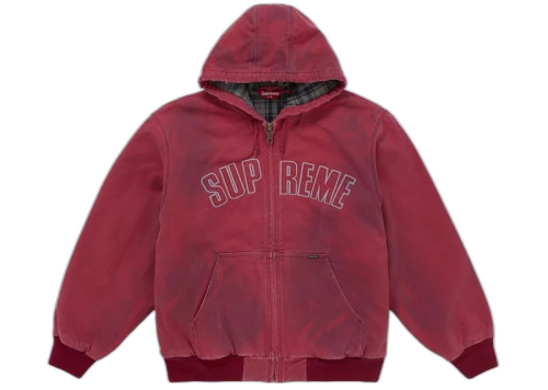 Supreme Reflective Arc Hooded Work Jacket Red