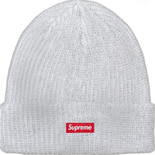 Supreme Reflective Loose Gauge Beanie White