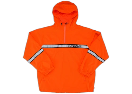 Supreme Reflective Taping Hooded Pullover Orange