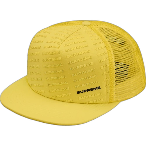 Supreme Repeat Mesh Back 5-Panel Light Yellow