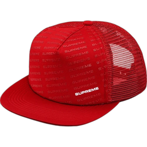Supreme Repeat Mesh Back 5-Panel Red