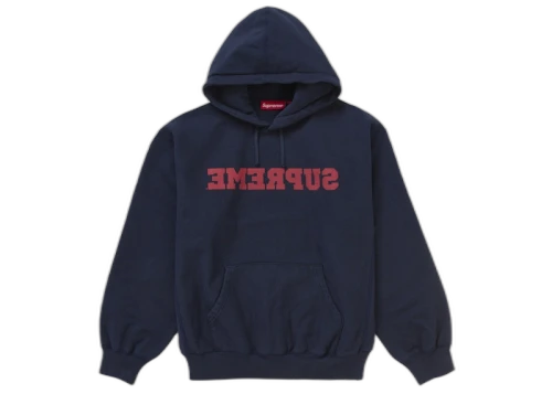 Supreme Reverse Hooded Sweatshirt (SS25) Navy