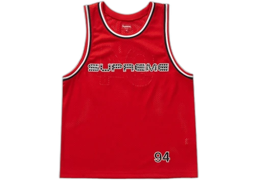 Supreme Rhinestone Basketball Jersey Red