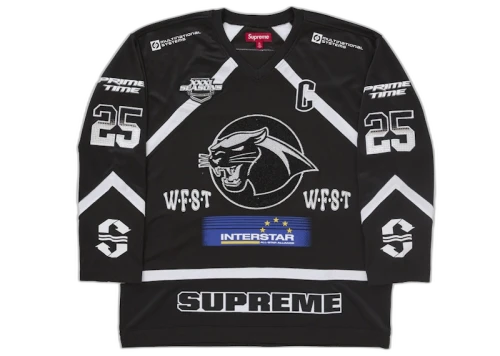 Supreme Rhinestone Hockey Jersey Black