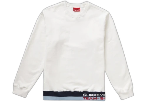 Supreme Rib Stripe Crewneck White