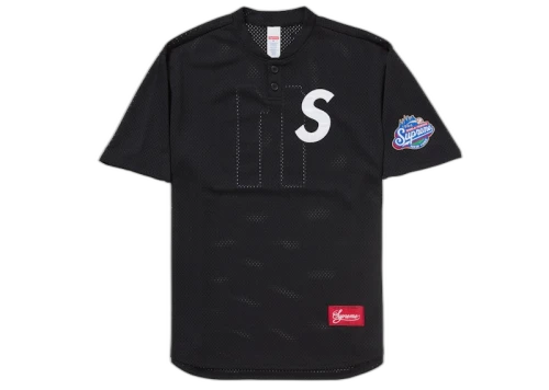 Supreme S Logo Baseball Henley (SS25) Black