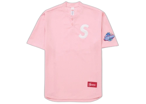 Supreme S Logo Baseball Henley (SS25) Pink