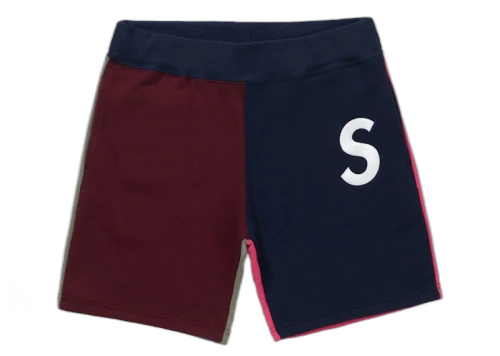Supreme S Logo Colorblocked Sweatshort Navy