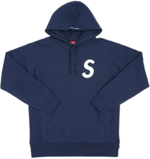 Supreme S Logo Hooded Sweatshirt Navy