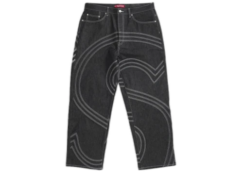 Supreme S Logo Rigid Baggy Jean Rigid Indigo