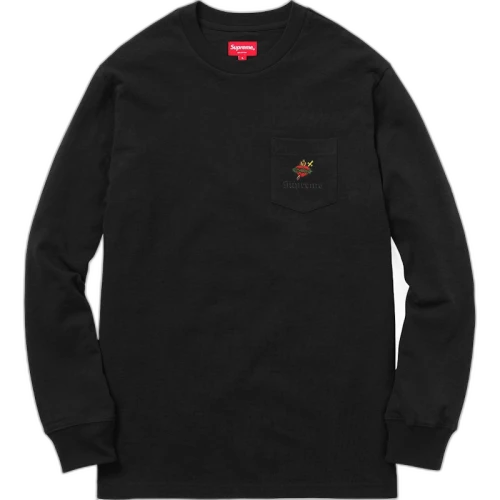 Supreme Sacred Heart L/S Pocket Tee Black