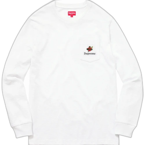 Supreme Sacred Heart L/S Pocket Tee White